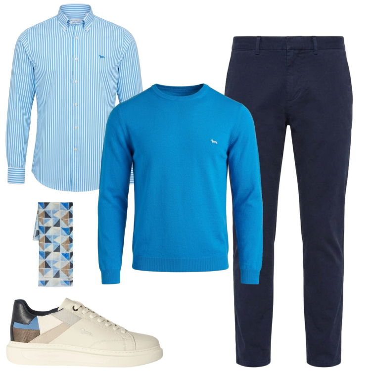 Outfit uomo - City. Stile Urban per Tutti i giorni. Abbinamento con sneakers, pantaloni, maglieria, camicie, sciarpe.