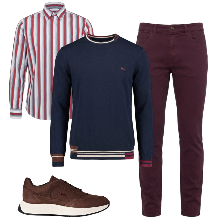 Outfit uomo - City. Stile Casual per Tutti i giorni. Abbinamento con pantaloni, sneakers, maglieria, camicie.