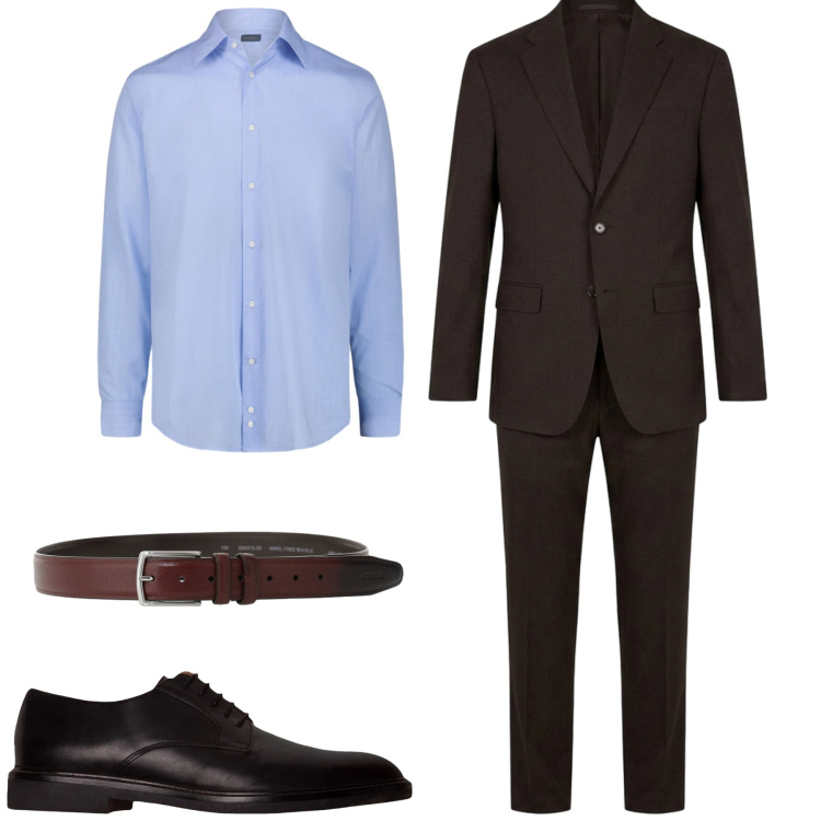 Outfit uomo - City. Stile Business/Elegante per Tutti i giorni. Abbinamento con cinture, scarpe stringate, camicie, abiti.