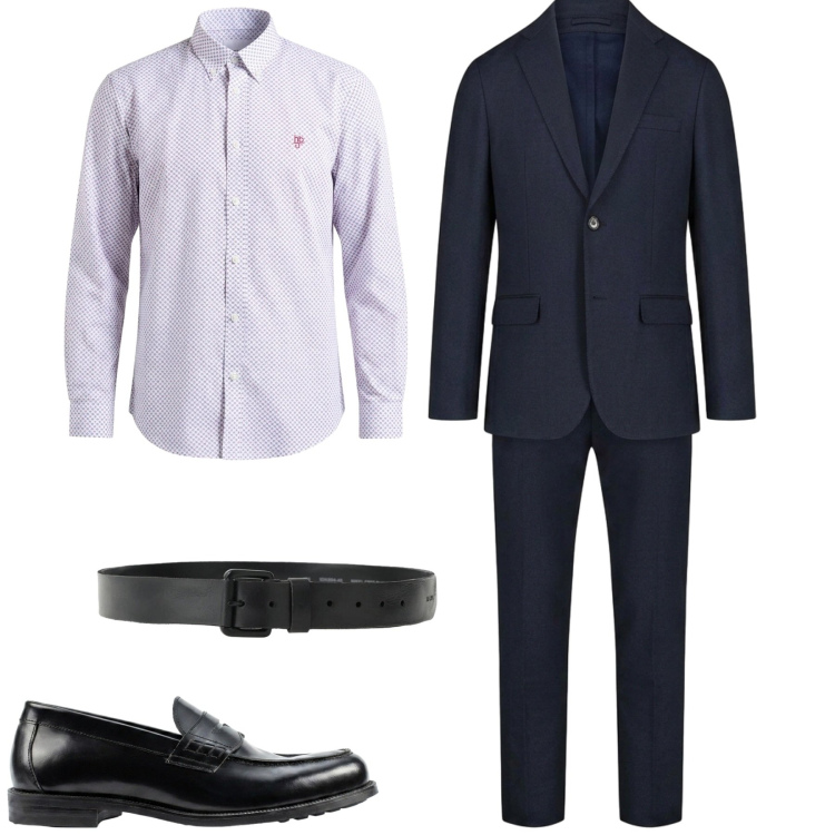 Outfit uomo - City. Stile Business/Elegante per Tutti i giorni. Abbinamento con camicie, cinture, scarpe stringate, abiti.