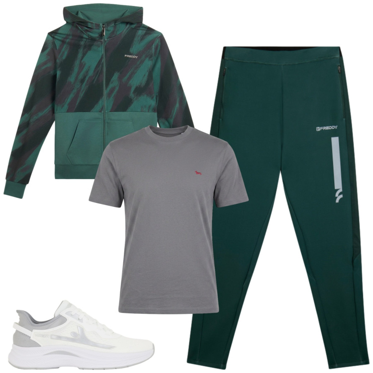 Outfit uomo - Relax. Stile Casual per Tutti i giorni. Abbinamento con t-shirt, pantaloni, felpe con cappuccio, sneakers.