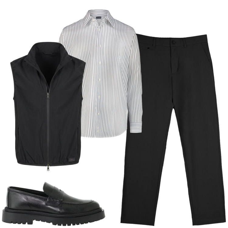 Outfit uomo - City. Stile Urban per Tutti i giorni. Abbinamento con scarpe stringate, camicie, pantaloni chino, piumini.