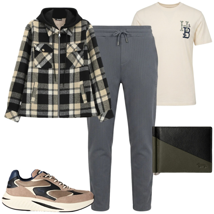 Outfit uomo - Over shirt imperial. Stile Casual per Tutti i giorni. Abbinamento con pantaloni, t-shirt, sneakers, portafogli, cappotti.