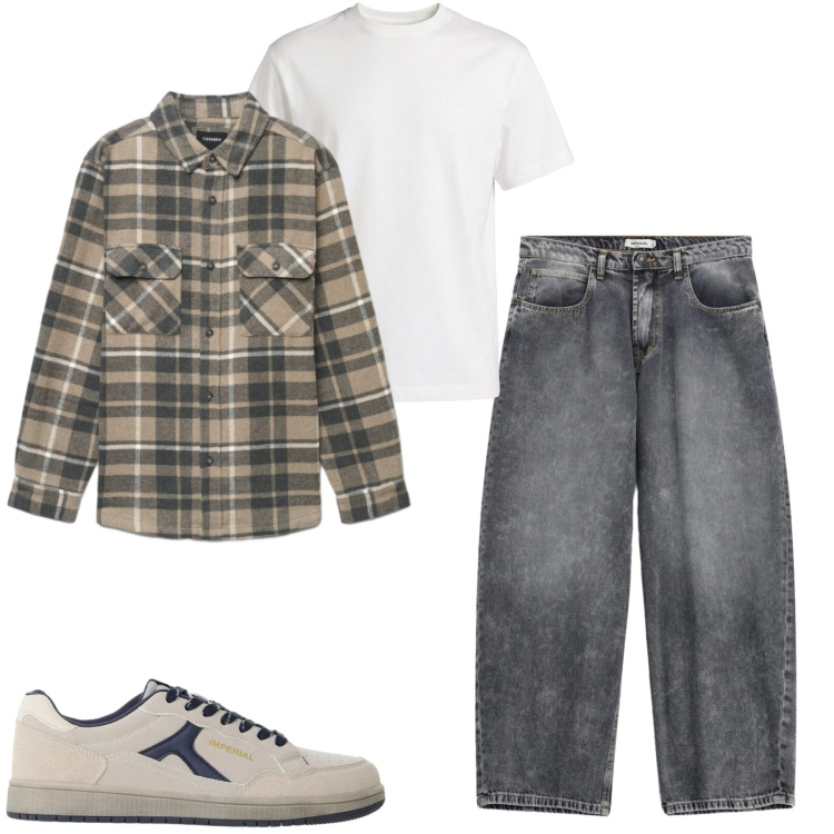 Outfit uomo - Friday. Stile Casual per Serata speciale. Abbinamento con t-shirt, jeans, sneakers, camicie.