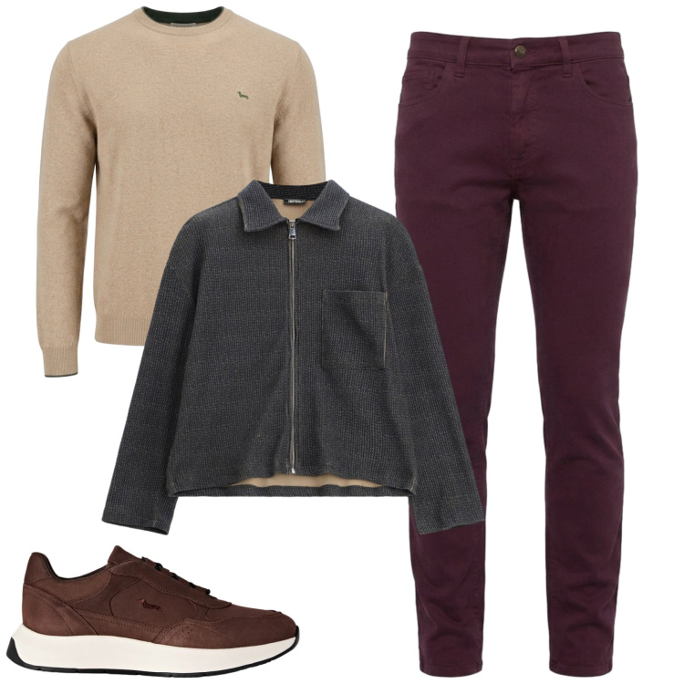 Outfit uomo - Fall. Stile Trendy per Tutti i giorni. Abbinamento con pantaloni, sneakers, maglieria, cappotti.