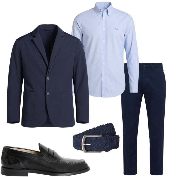 Outfit uomo - Harmont&Blaine. Stile Business/Elegante per Cerimonia. Abbinamento con camicie, cinture, pantaloni chino, scarpe stringate, giacche.