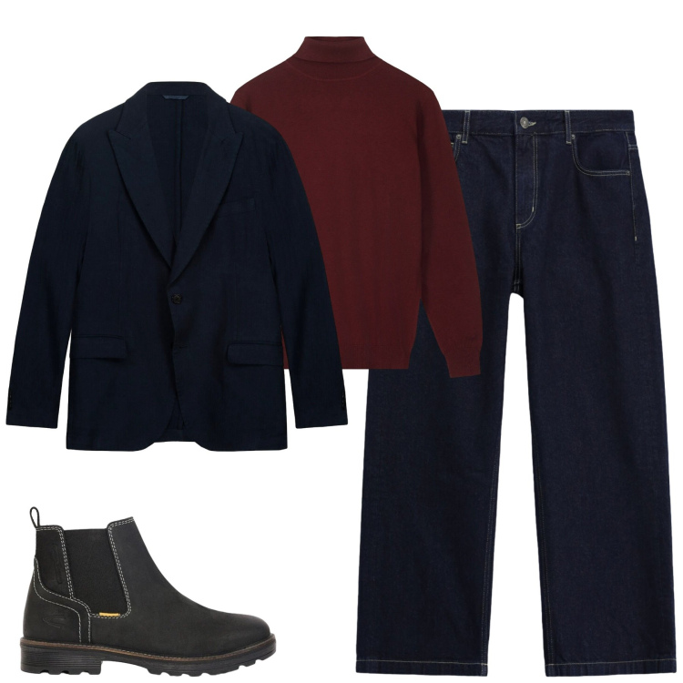 Outfit uomo - City. Stile Urban per Tutti i giorni. Abbinamento con pantaloni, giacche, maglieria, stivali e stivaletti.