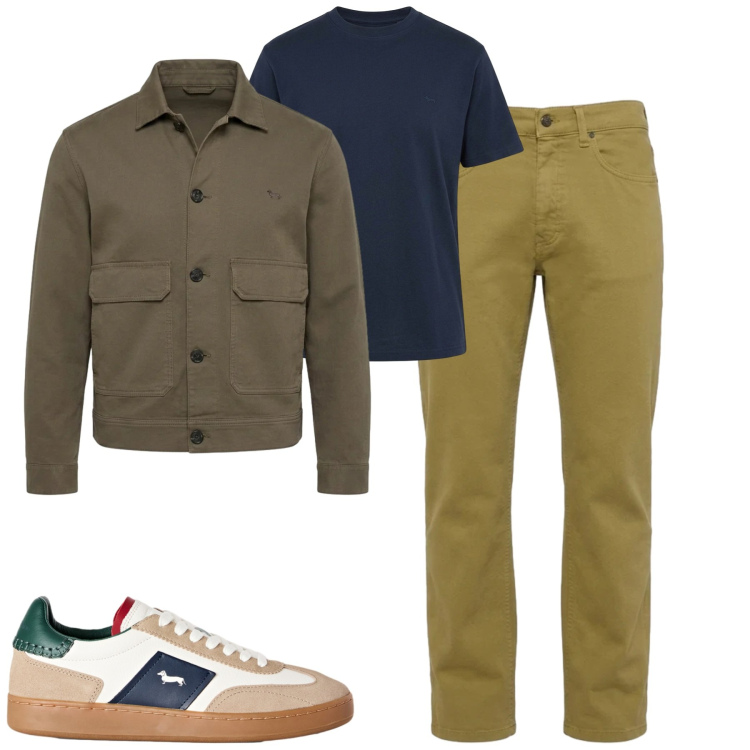 Outfit uomo - Harmont Blaine. Stile Casual per Tutti i giorni. Abbinamento con jeans, cappotti, sneakers, t-shirt.