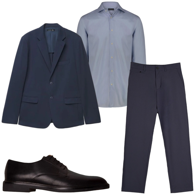 Outfit uomo - Total look #2479848. Stile Business/Elegante per Ufficio. Abbinamento con camicie, scarpe stringate, pantaloni chino, giacche.
