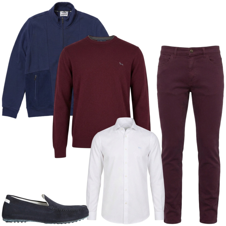 Outfit uomo - Total look #2479850. Stile Business/Elegante per Ufficio. Abbinamento con pantaloni, maglieria, camicie, scarpe stringate, felpe.