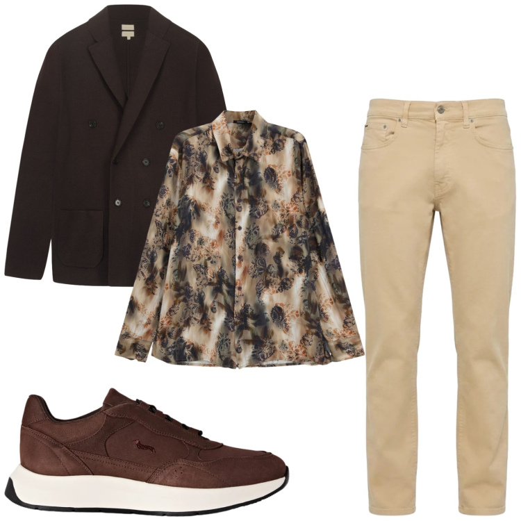 Outfit uomo - Total look #2479853. Stile Trendy per Serata speciale. Abbinamento con sneakers, pantaloni, camicie, cardigans.