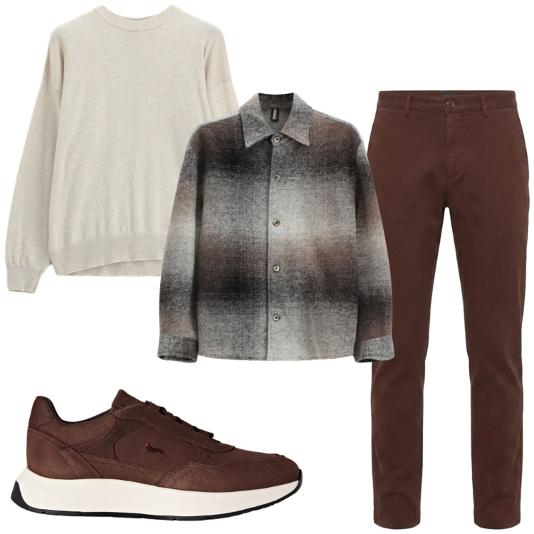 Outfit uomo - Total look #2479857. Stile Casual per Tutti i giorni. Abbinamento con sneakers, pantaloni, maglieria, cappotti.
