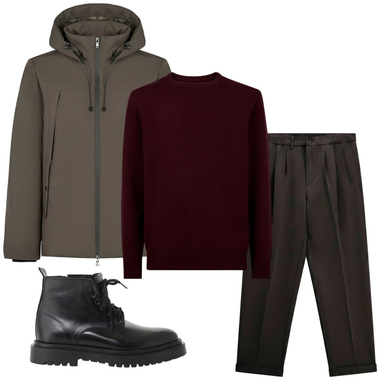 Outfit uomo - Total look #2479862. Stile Casual per Tutti i giorni. Abbinamento con anfibi, pantaloni, maglieria, giacche.