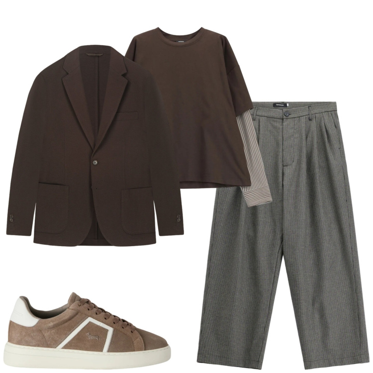 Outfit uomo - Sneaker e completo spezzato. Stile Urban per Tutti i giorni. Abbinamento con sneakers, pantaloni, t-shirt, giacche.