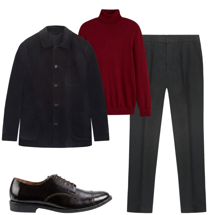 Outfit uomo - Doppelganger. Stile Urban per Tutti i giorni. Abbinamento con pantaloni, scarpe stringate, cappotti, maglieria.