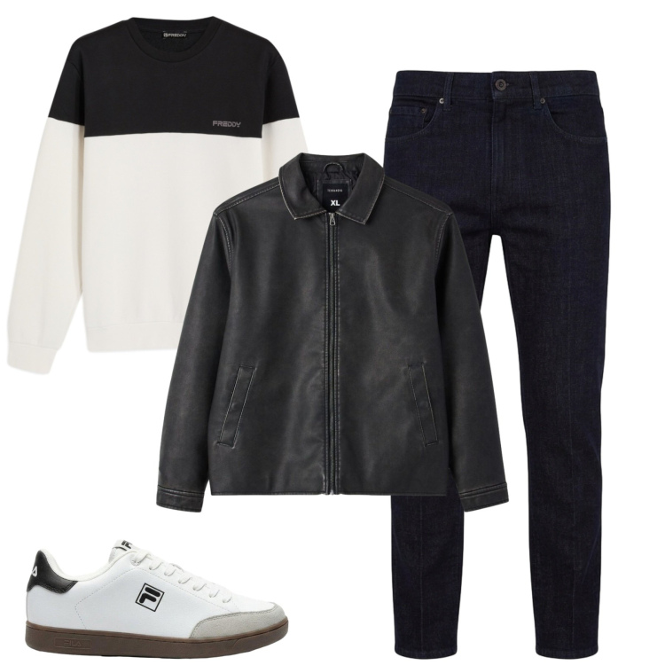 Outfit uomo - City. Stile Casual per Tutti i giorni. Abbinamento con jeans, felpe, cappotti, sneakers.