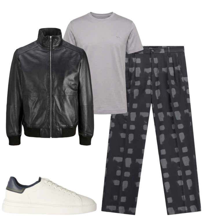 Outfit uomo - City. Stile Casual per Tutti i giorni. Abbinamento con t-shirt, sneakers, pantaloni, giacche.