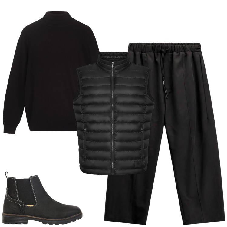 Outfit uomo - Total look #2479957. Stile Casual per Tutti i giorni. Abbinamento con pantaloni, maglieria, piumini, stivali e stivaletti.