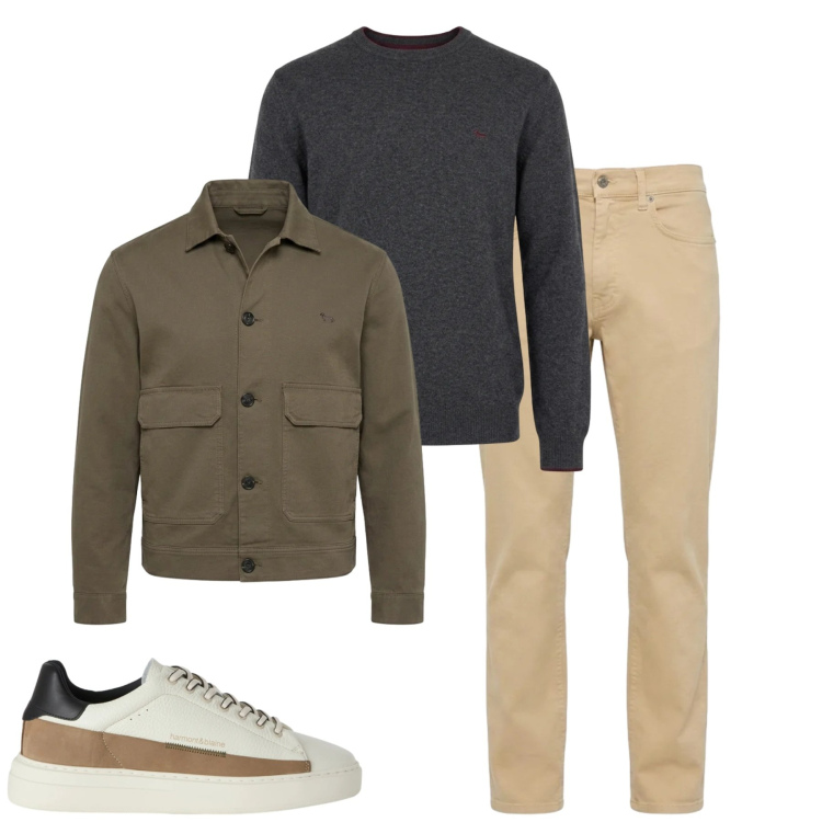 Outfit uomo - Total look #2479969. Stile Urban per Tutti i giorni. Abbinamento con sneakers, pantaloni, maglieria, cappotti.