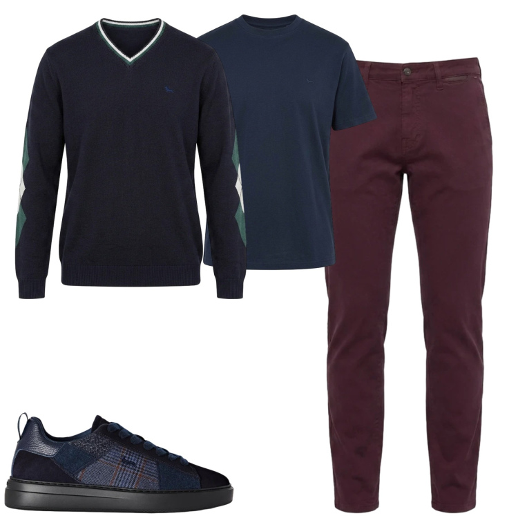 Outfit uomo - Total look #2479971. Stile Urban per Tutti i giorni. Abbinamento con sneakers, maglieria, pantaloni, t-shirt.