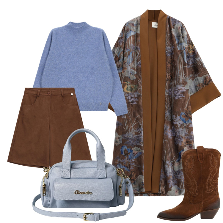 Outfit donna - Sfumature calde note fredde mix perfetto. Stile Glamour per Tutti i giorni. Abbinamento con bermuda, maglieria, cappotti, stivaletti texani, borse a mano.