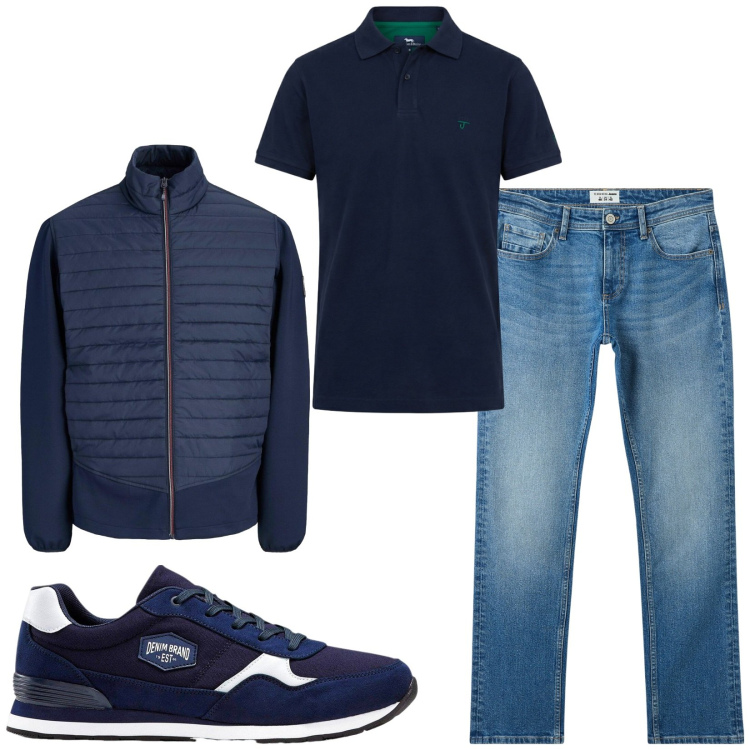 Outfit uomo - Total look #2479976. Stile Casual per Tutti i giorni. Abbinamento con polo, jeans, sneakers, giacche.