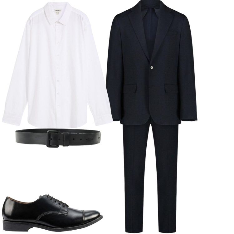 Outfit uomo - Cerimonia. Stile Business/Elegante per Cerimonia. Abbinamento con cinture, abiti, scarpe stringate, camicie.