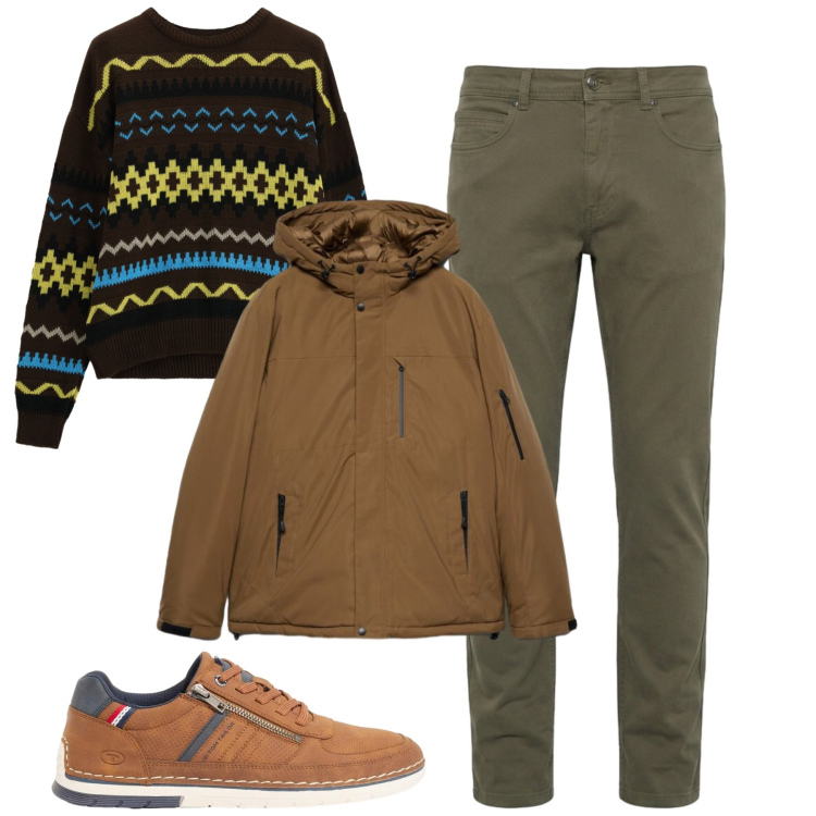Outfit uomo - Total look #2479992. Stile Casual per Tutti i giorni. Abbinamento con pantaloni, maglieria, giacche, sneakers.