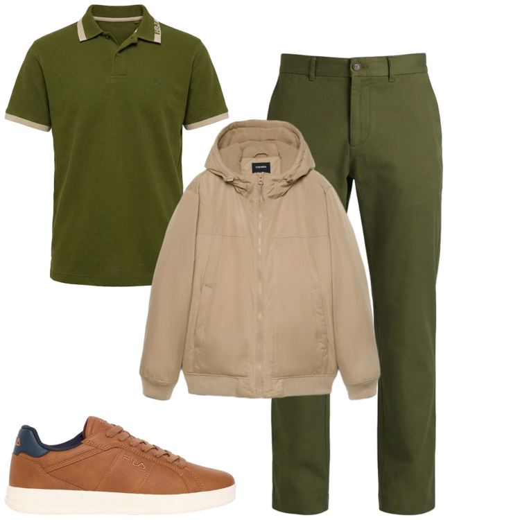 Outfit uomo - Total look #2479998. Stile Casual per Tutti i giorni. Abbinamento con pantaloni, polo, giacche, sneakers.