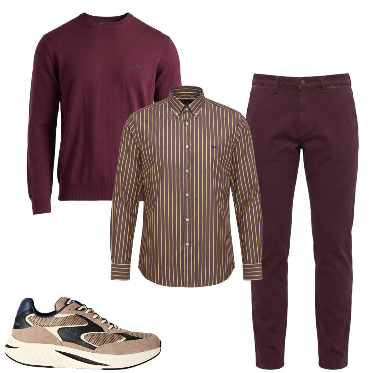 Outfit uomo - Total look #2480002. Stile Urban per Tutti i giorni. Abbinamento con maglieria, pantaloni, camicie, sneakers.