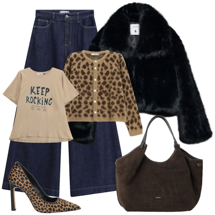 Outfit donna - A downtown getaway. Stile Urban per Tutti i giorni. Abbinamento con décolleté, blazer, cardigans, jeans, t-shirt, borse a spalla.