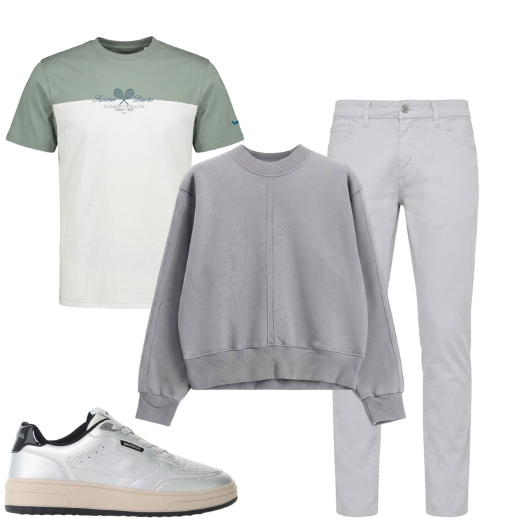 Outfit uomo - Total look #2480006. Stile Casual per Tutti i giorni. Abbinamento con t-shirt, pantaloni, felpe, sneakers.