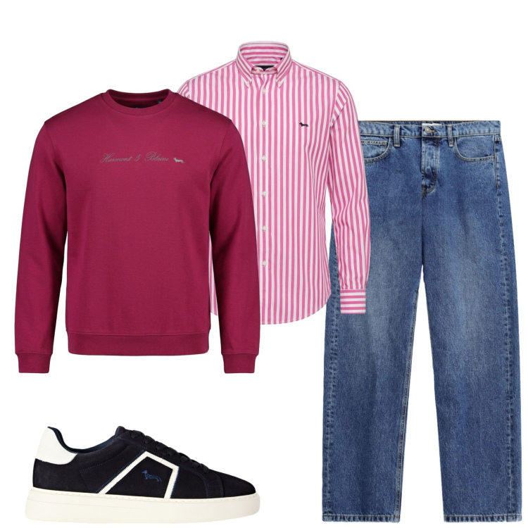 Outfit uomo - City. Stile Casual per Tutti i giorni. Abbinamento con sneakers, felpe, camicie, jeans.