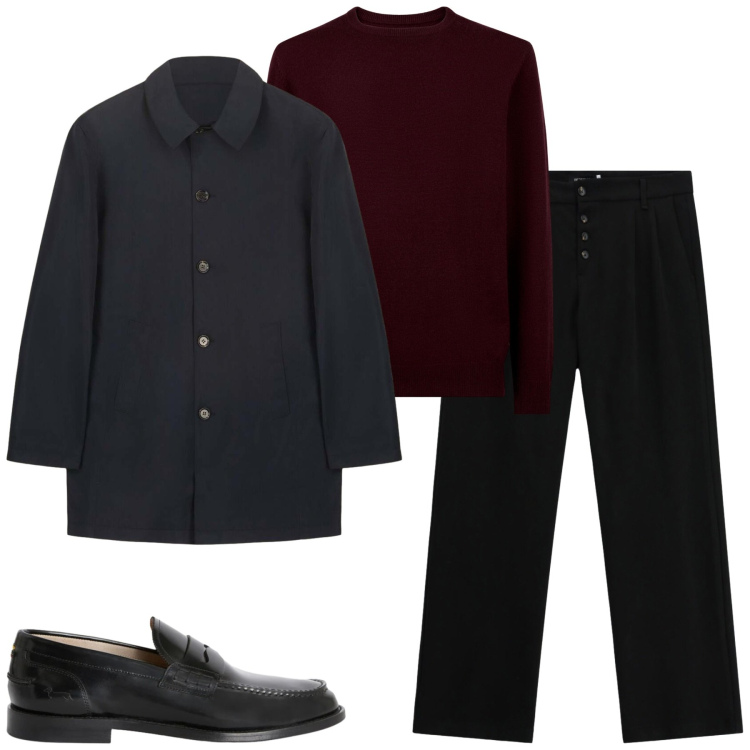Outfit uomo - City. Stile Urban per Tutti i giorni. Abbinamento con scarpe stringate, pantaloni, maglieria, giacche.