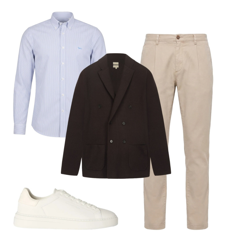 Outfit uomo - Total look #2480071. Stile Urban per Tutti i giorni. Abbinamento con sneakers, camicie, pantaloni, cardigans.