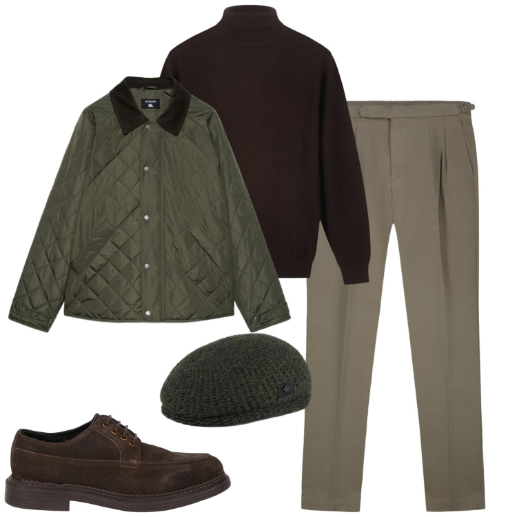 Outfit uomo - City. Stile Urban per Tutti i giorni. Abbinamento con pantaloni, pullovers, scarpe stringate, berretti, giacche.