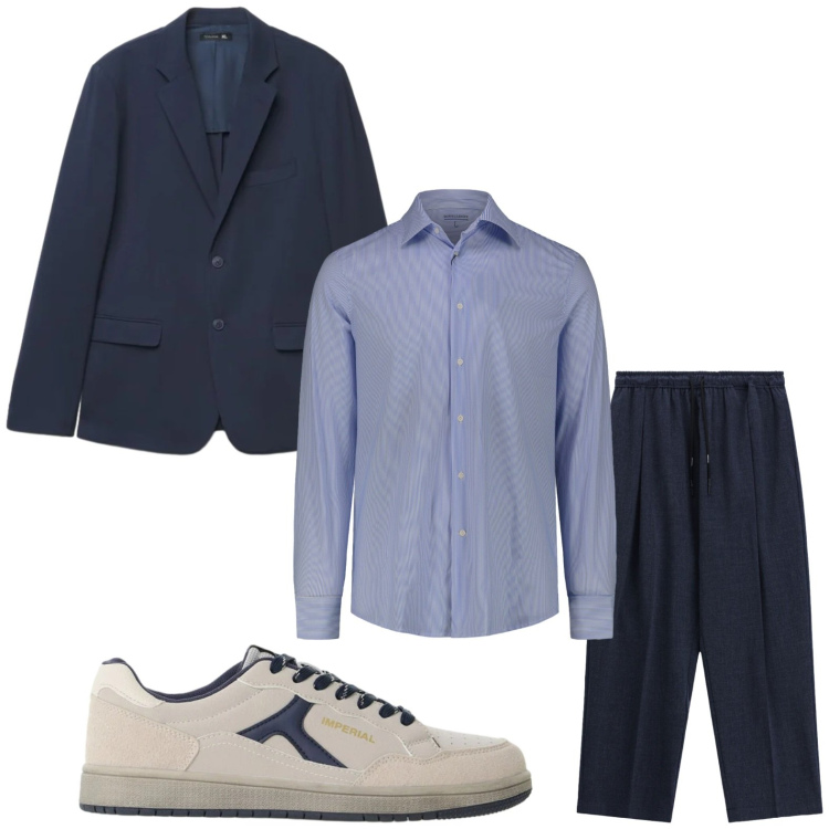 Outfit uomo - Work casual. Stile Casual per Tutti i giorni. Abbinamento con sneakers, pantaloni, camicie, giacche.