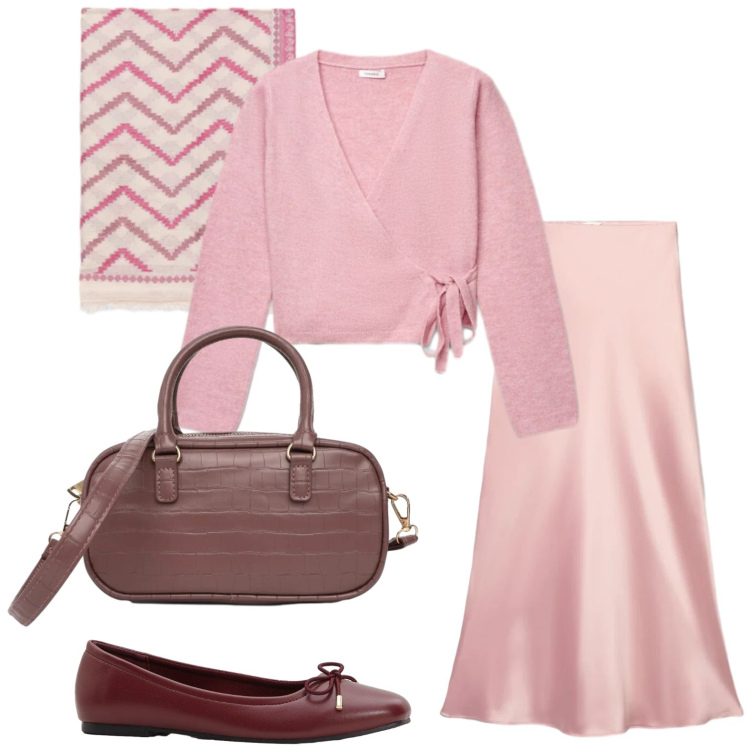 Outfit donna - Maglieria Leggera e Gonne Midi. Stile Casual chic per Tutti i giorni. Abbinamento con ballerine, gonne lunghe, cardigans, borse a tracolla, foulard.