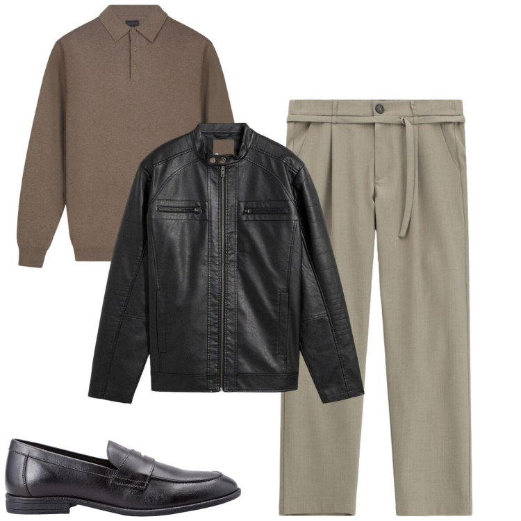 Outfit uomo - City. Stile Urban per Tutti i giorni. Abbinamento con pantaloni, polo, scarpe stringate, giacche.