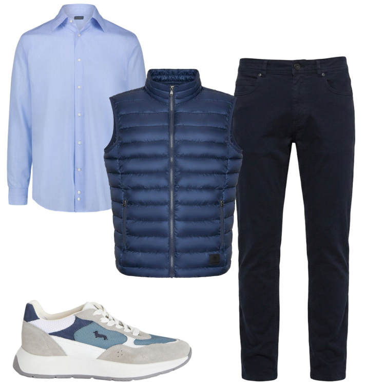 Outfit uomo - Settembre. Stile Urban per Tutti i giorni. Abbinamento con pantaloni, sneakers, camicie, piumini.