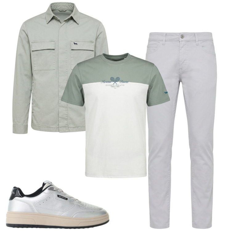 Outfit uomo - Total look #2480232. Stile Casual per Tutti i giorni. Abbinamento con t-shirt, pantaloni, cappotti, sneakers.