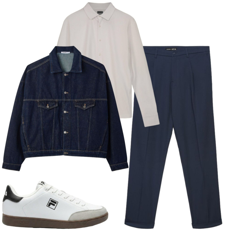 Outfit uomo - City. Stile Urban per Tutti i giorni. Abbinamento con polo, cappotti, pantaloni chino, sneakers.