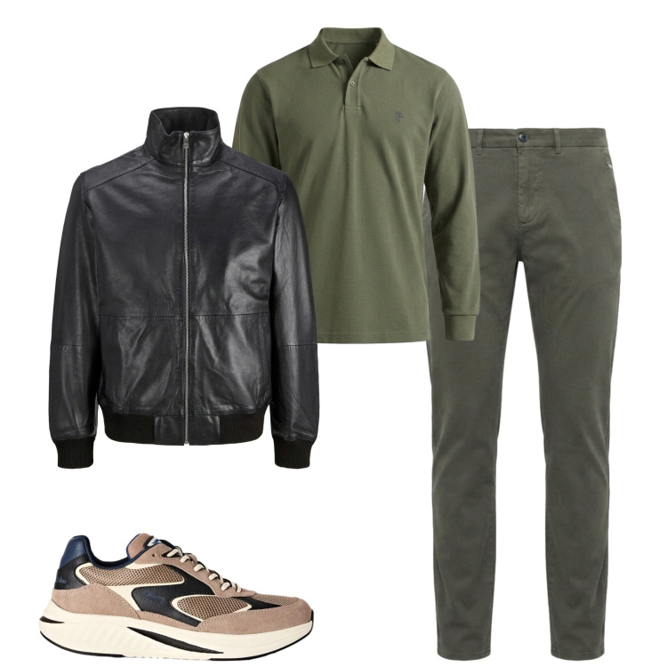 Outfit uomo - City. Stile Casual per Tutti i giorni. Abbinamento con polo, pantaloni, sneakers, giacche.