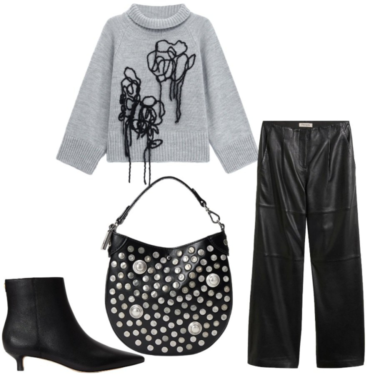 Outfit donna - Total look #2480274. Stile Glamour per Tutti i giorni. Abbinamento con pantaloni, pullovers, borse a mano, stivaletti.