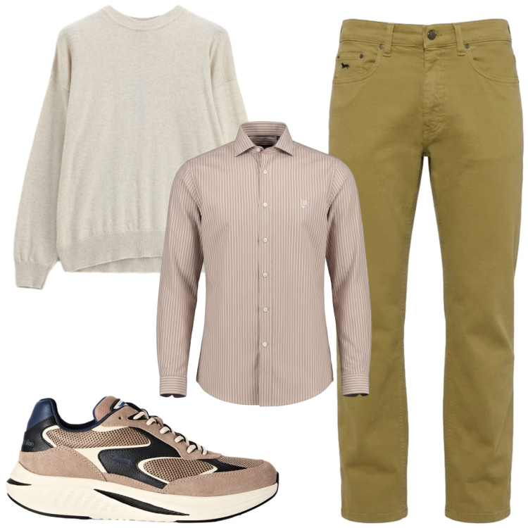 Outfit uomo - Total look #2480286. Stile Trendy per Tutti i giorni. Abbinamento con jeans, camicie, sneakers, maglieria.