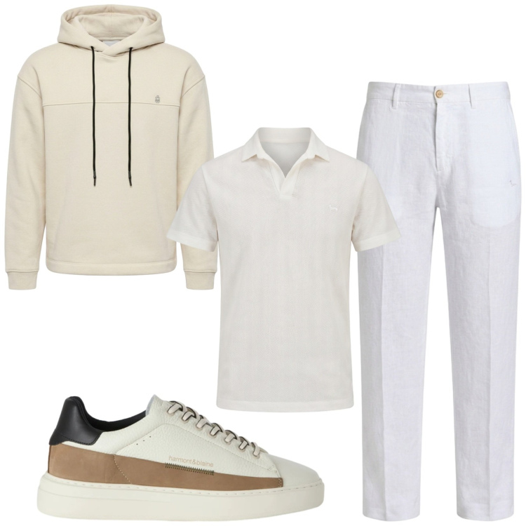 Outfit uomo - Total look #2480292. Stile Casual per Tutti i giorni. Abbinamento con sneakers, pantaloni chino, polo, felpe con cappuccio.