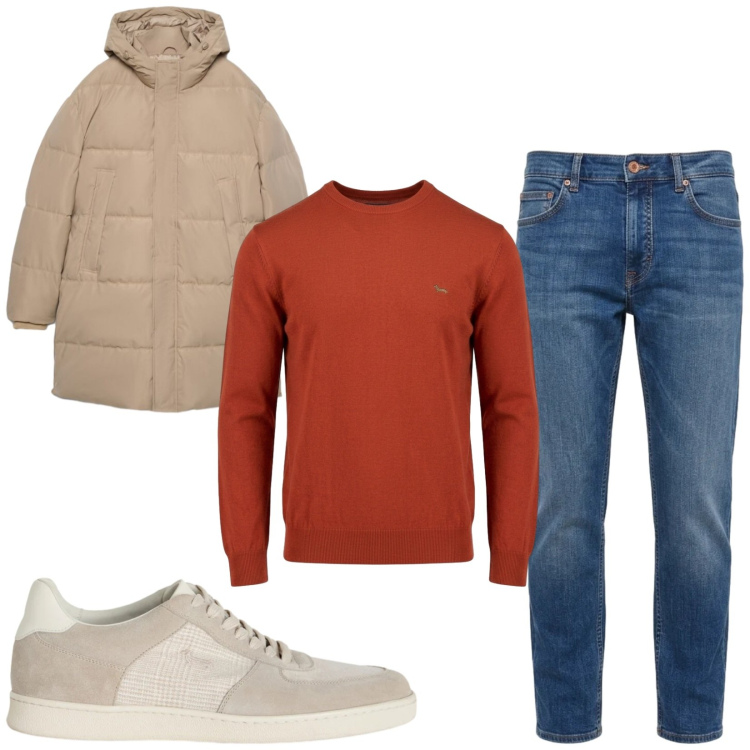 Outfit uomo - Total look #2480304. Stile Casual per Tutti i giorni. Abbinamento con maglieria, jeans, sneakers, giacche.
