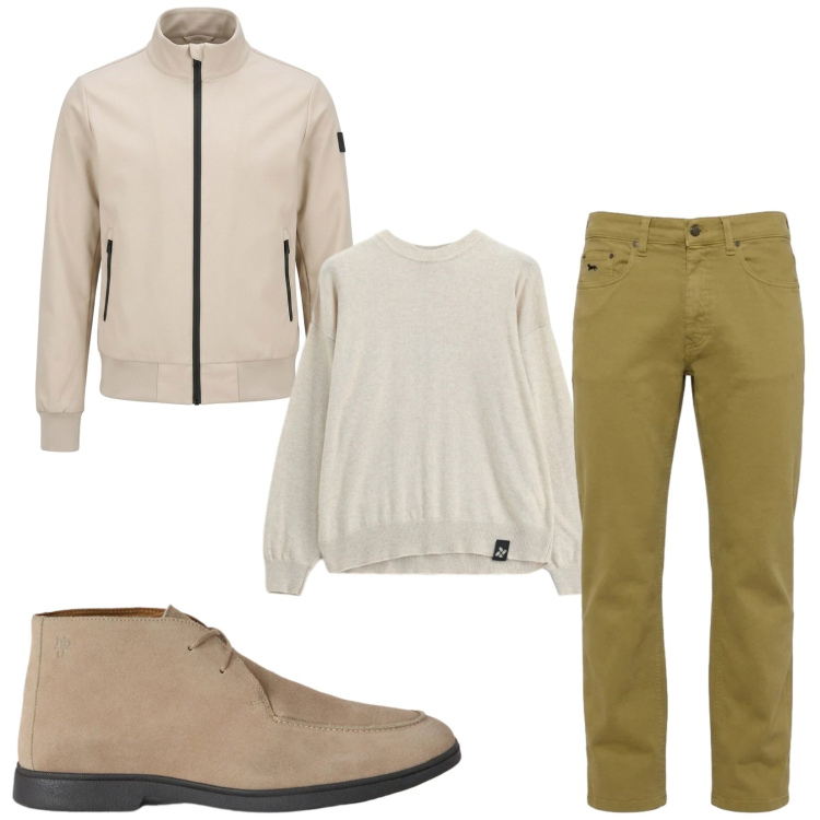 Outfit uomo - Total look #2480356. Stile Casual per Tutti i giorni. Abbinamento con jeans, stivali e stivaletti, maglieria, bomber.