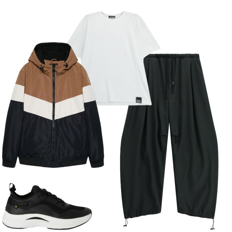 Outfit uomo - Total look #2480379. Stile Casual per Tutti i giorni. Abbinamento con t-shirt, pantaloni, sneakers, giacche.
