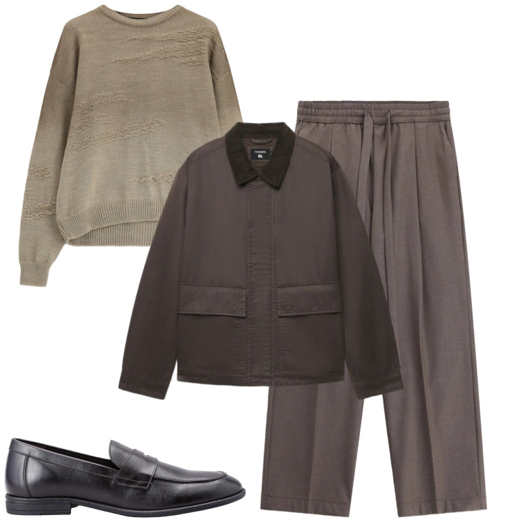 Outfit uomo - Total look #2480382. Stile Urban per Tutti i giorni. Abbinamento con maglieria, pantaloni, scarpe stringate, cappotti.